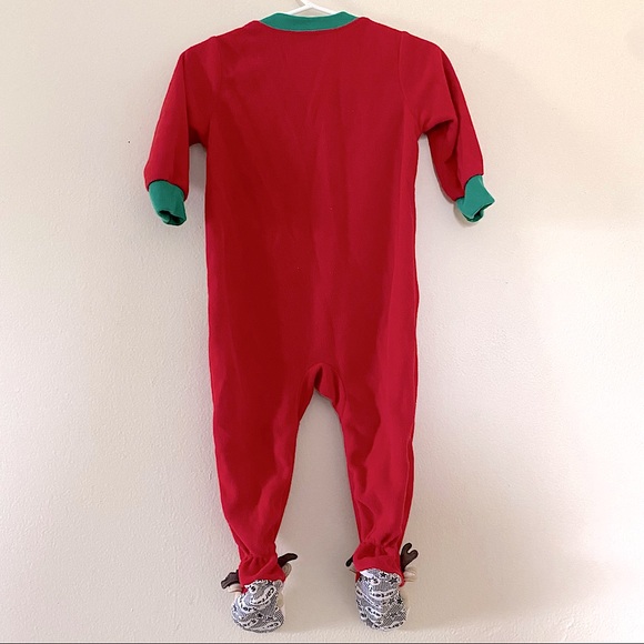 Carter’s Christmas Reindeer Warm Fitted Fleece Footed Pajamas Sleeper 12 Months - Picture 5 of 5